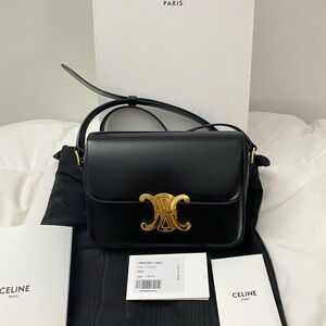 Celine Black Crossbody Bag with Gold Hardware